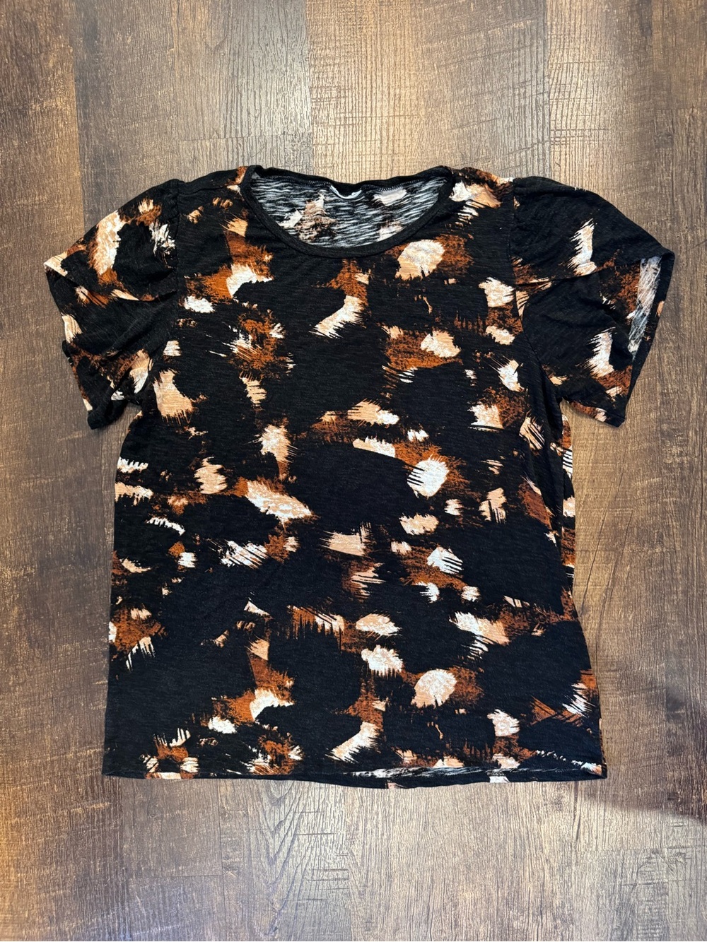 LuLaRoe Black and Brown printed Short Sleeve Tee